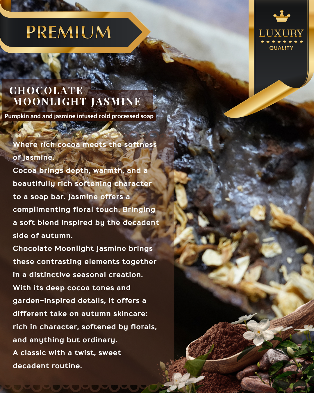 Chocolate Moonlight Jasmine Soap Bar